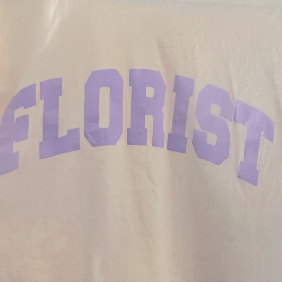 Fresh Cut Flowers Cream and Lavender Varsity Tee - Picture 4 of 6